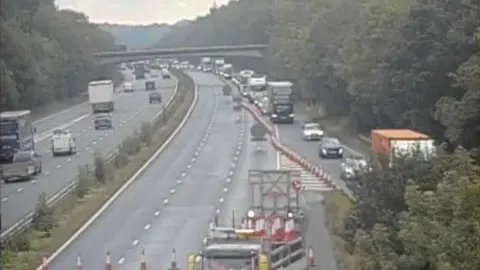 M4 motorway shut after coach and lorry crash