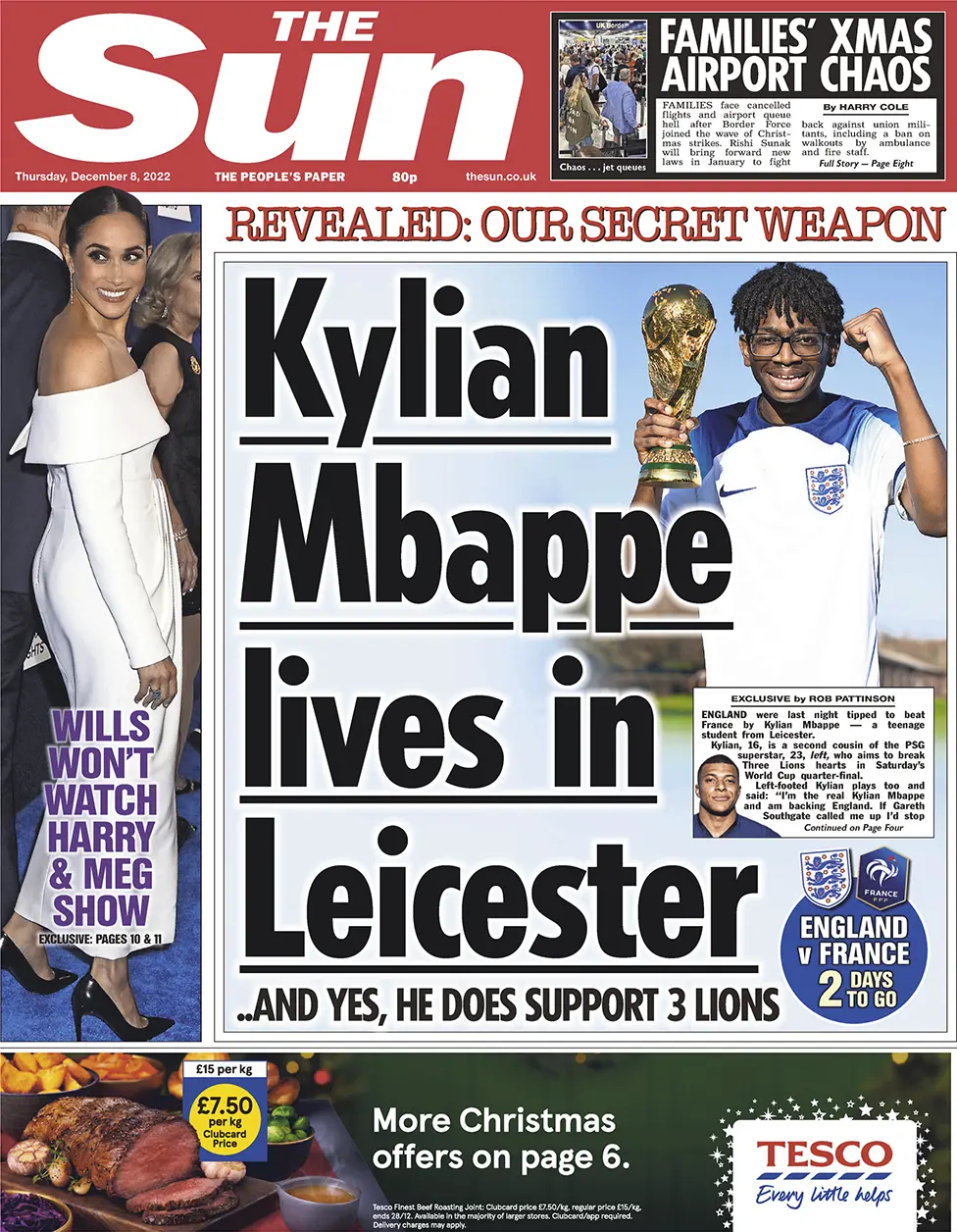 Sun front page