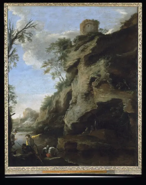 Christ Church Picture Gallery Salvator Rosa, 'A Rocky Coast, with Soldiers Studying a Plan,' late 1640s.