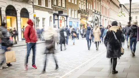 Getty Images Crowd of people on a London street