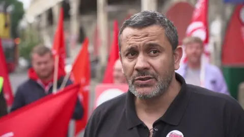 BBC Bus driver Abdul Hanafi on picket line