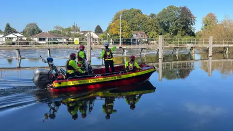 BBC crews search for the missing person 