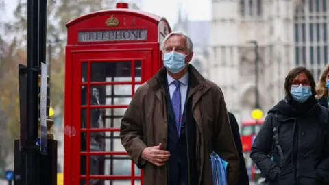 Reuters Michel Barnier in London