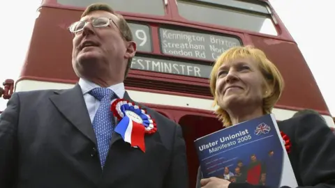 Paul McErlane/getty images David Trimble and Lady Hermon on the campaign trail in 2005