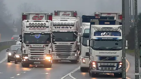 PA Media Articulated lorries on a motorway