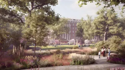 Grosvenor Property UK An image of what the park may look like once the redesign is complete.