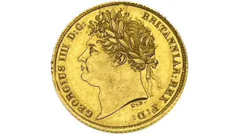 Kinghams Auctioneers George IV half sovereign from 1821