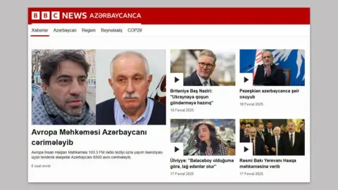 BBC News Azerbaijani's front page