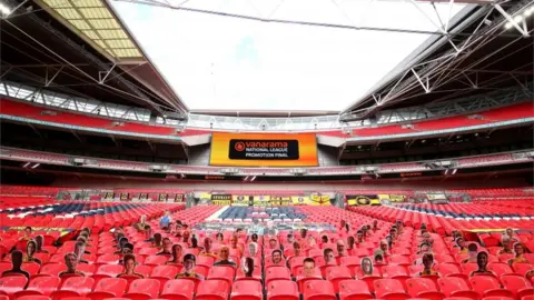 PA Media Cardboard cut-outs of Harrogate fans