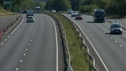 BBC Buckling central reservation barriers on the A63