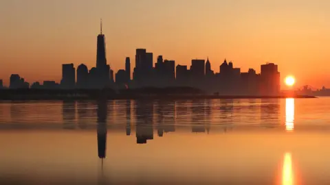 Getty Images Sunset over Manhattan