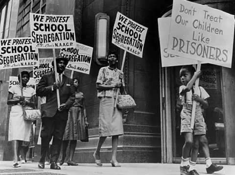 Getty Images Protest against school segregation in 1963