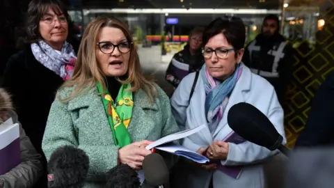 PA Media Tracey Smith and Debbie Douglas being interviewed