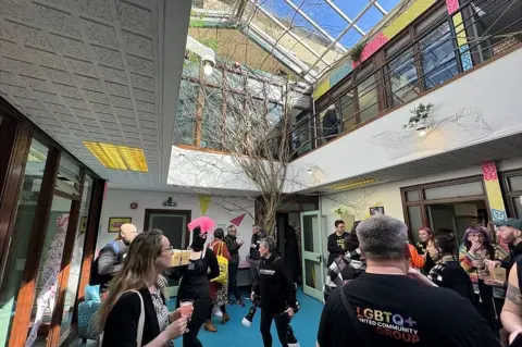 BBC Show Some Love greenhouse with crowd at opening event