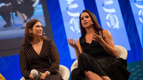 One Young World Meghan Markle appears at the One Young World 2014 Summit in Dublin