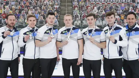 The silver medal winning Scottish team