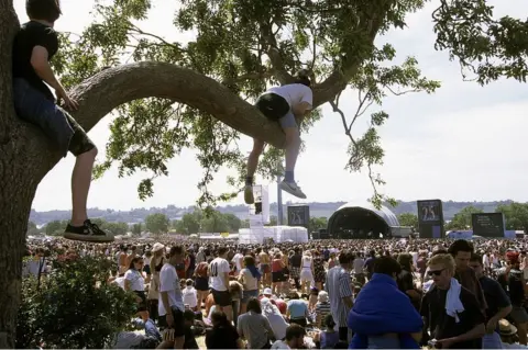 Getty Images Glastonbury festival in 1995