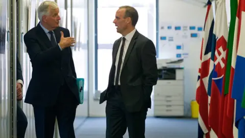 Getty Images Michel Barnier and Dominic Raab