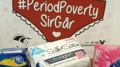 Carmarthenshire council Sanitary products distributed in Carmarthenshire