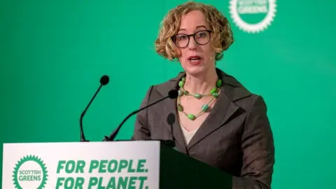 PA Media Co-leader Lorna Slater spoke at the Scottish Greens conference in Dunfermline