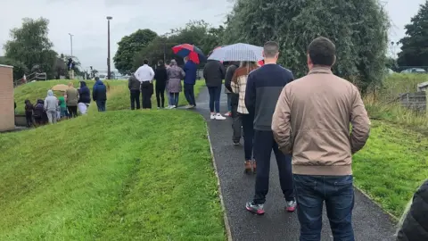 Queue at Ballymena vaccine centre