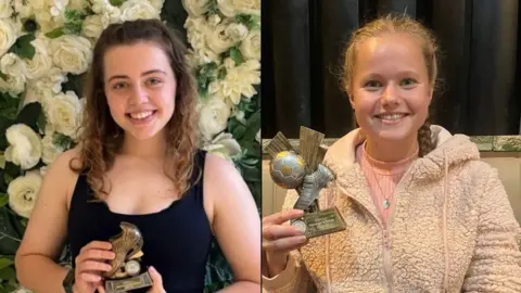 North Walsham Town FC North Walsham Town FC players Rio Dobbie (left) and Elise Carroll