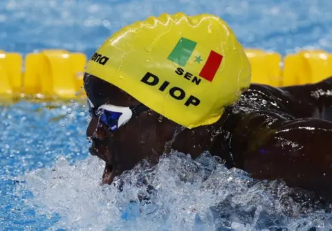 MOHAMED MESSARA/EPA Oumy Diop of Senegal in action.