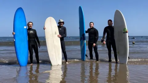 Carla Fowler/BBC Surfers in Scarborough