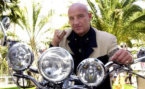 Alamy Dave Courtney on a motorcycle