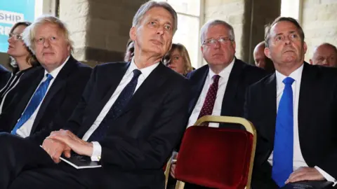 Getty Images Wilbur Ross has met Boris Johnson (far left), Philip Hammond (left) and Liam Fox (far right) in recent days