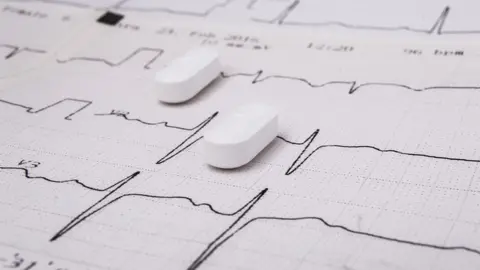 Getty Images picture of pills on a ECG