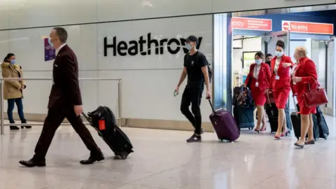 Getty Images Arrivals at Heathrow