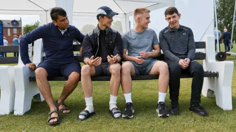 BBC/South Shore/Ross Cooke (L-R) Adnan, Harvey, Matthew and Harry