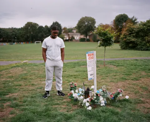 Tristan Bejawn Jhemar near the spot where Michael died