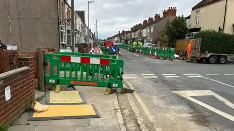 Local Democracy Reporting Service Weelsby Street and Cooper Road with roadworks taking place