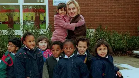 PA Lisa Potts and the nursery children