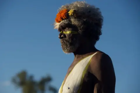 Jimmy Widders Hunt A community leader from Arnhem Land at the opening ceremony