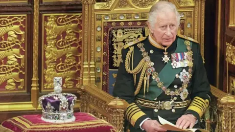 PA Media Charles delivered the Queen's speech on behalf of his mother for the first time in May