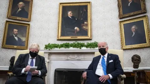 Getty Images Boris Johnson and Joe Biden in the Oval Office