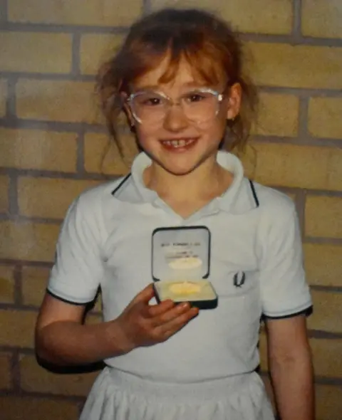 Baltacha family Elena Baltacha - Elena with tennis medal 1991 .jpeg