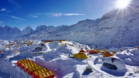 Lukas Furtenback Everest base camp this climbing season