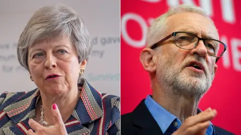 Reuters and PA May and Corbyn