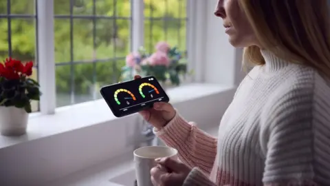 Getty Images Woman looking at a smart meter