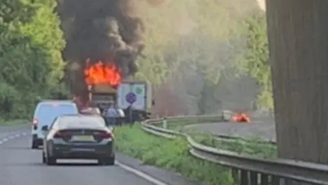 A lorry fire