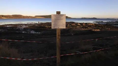 Getty Images sign on Dalgety Bay beach