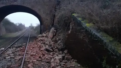 Network Rail Yarnton bridge over railway line