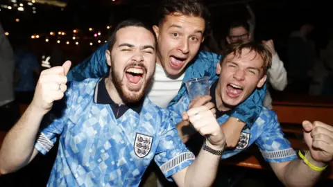 Reuters Fans celebrate at London's Vinegar Yard venue