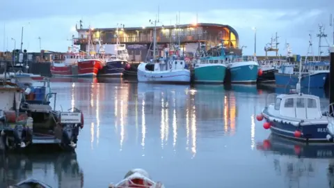 Danny Lawson/PA Bridlington harbour on New Year's Day