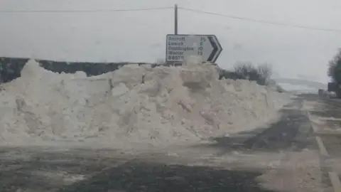 Highways England Snowdrift by roadside