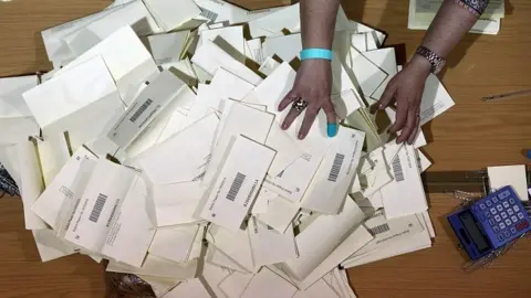 Getty Images Ballot papers being counted